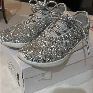 Silver Glitter Sneakers Dance shoes